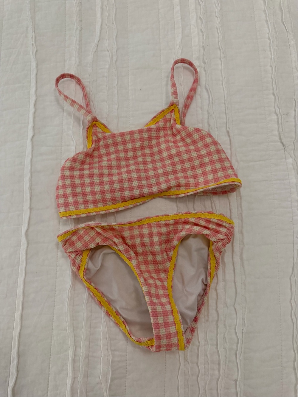 Old Navy Pink and Yellow Gingham Swim Set